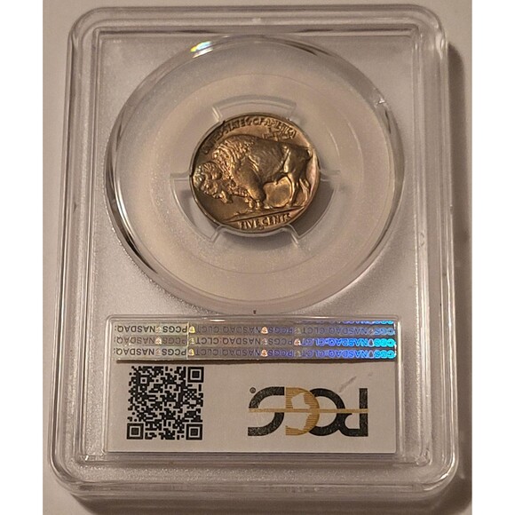 1938 D Buffalo Nickel Overmintmark FS-515 MS66 PCGS Toning - Picture 2 of 4